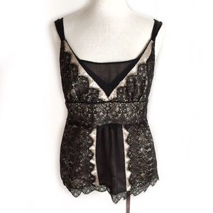 Ann Taylor Black Lace Overlay Top